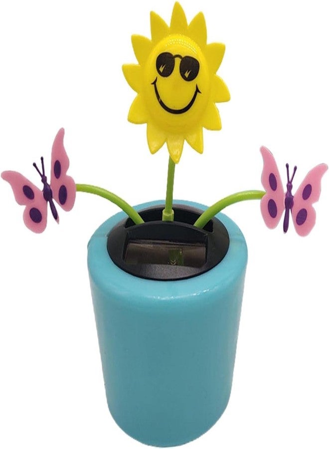 Bwexxt Cute Solar Dancing Flowers Swinging Sunflower Insect Flip Flap Flowers Eco-Friendly Solar Power Bobblehead Dancing Flowers for Solar Power Kits Car Home Solar Power Kits Funny Ornaments Decorations - Image 1
